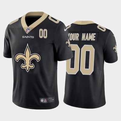New Orleans Saints Custom Black Men's Nike Big Team Logo Player Vapor Limited NFL Jersey